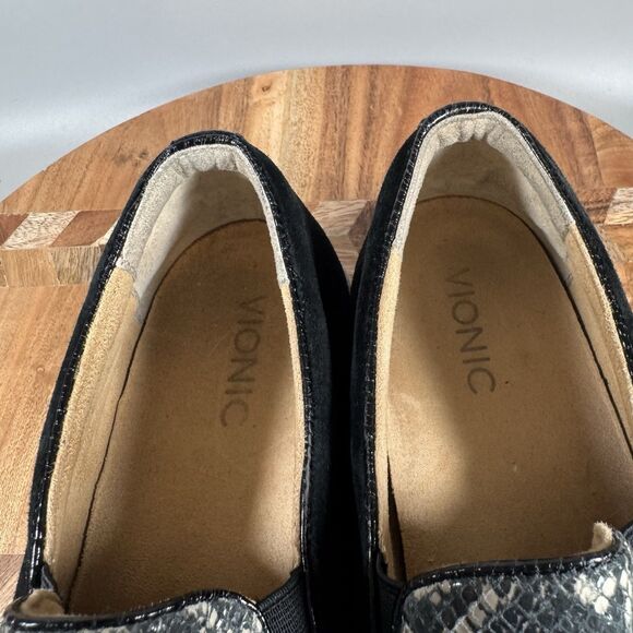 S Vionic Splendid Midi Slip-On Sneakers in Natural Snake Size 9 Women's Comfort - Picture 7 of 8
